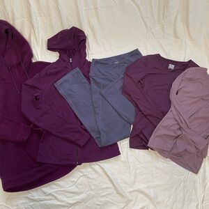 Women’s 32 Degrees, tek gear and jockey activewear set of 5 items/purple small